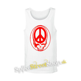 PEACE SKULL - biele pánske tielko