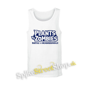 PLANTS VS ZOMBIES - Logo - biele pánske tielko
