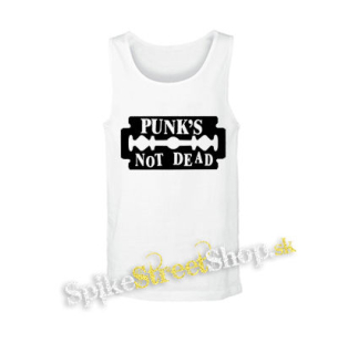 PUNKS NOT DEAD - Žiletka - biele pánske tielko