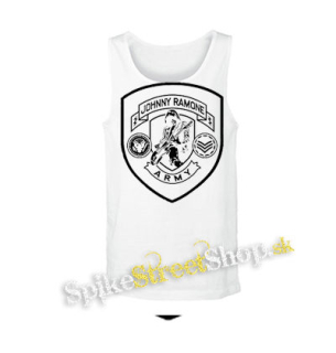 RAMONES - Johnny Ramone Army Logo - biele pánske tielko