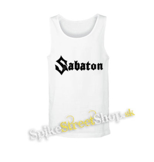 SABATON - Logo CIERNE - biele pánske tielko