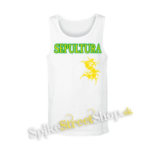 SEPULTURA - Brasil Flag Logo - biele pánske tielko