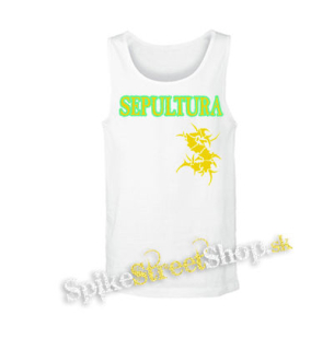 SEPULTURA - Brasil Yellow Logo - biele pánske tielko