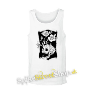 SKULL FLOWER - biele pánske tielko