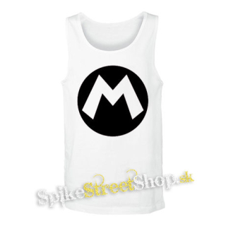 SUPER MARIO - Logo Crest - biele pánske tielko