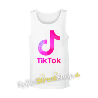 TIK TOK - Logo Rainbow - biele pánske tielko