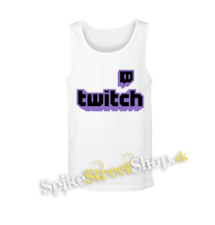 TWITCH - Purple Logo Sign - biele pánske tielko