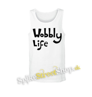 WOBBLY LIFE - Logo White - biele pánske tielko