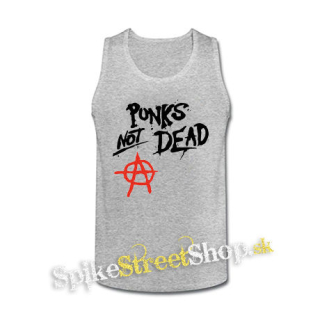 ANARCHY - Punks Not Dead - šedé pánske tielko