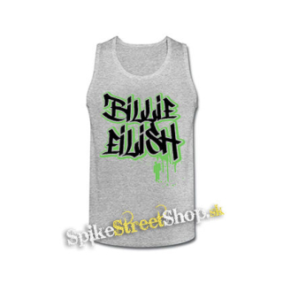 BILLIE EILISH - Painted Graffiti Logo - šedé pánske tielko