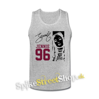 BLACKPINK - Jennie 96 Signature Portrait - šedé pánske tielko