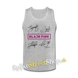 BLACKPINK - Logo & Signature - šedé pánske tielko