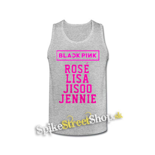 BLACKPINK - Logo And Names - šedé pánske tielko