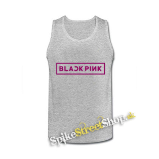 BLACKPINK - Logo Pink - šedé pánske tielko