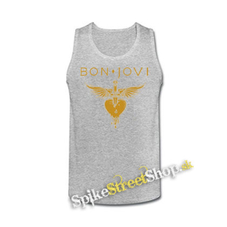 BON JOVI - Yellow Heart - šedé pánske tielko