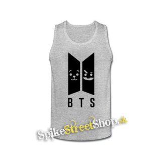 BTS - Emoji BT21 Logo - šedé pánske tielko