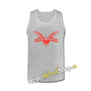 COCK SPARRER - Red Logo - šedé pánske tielko