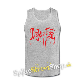 DEEDS OF FLESH - Logo - šedé pánske tielko
