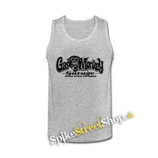 GAS MONKEY GARAGE - Blood Sweat And Beers Logo - šedé pánske tielko
