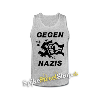 GEGEN NAZIS - šedé pánske tielko