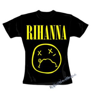 RIHANNA - Smile - čierne dámske tričko