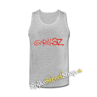 GORILLAZ - Red Logo - šedé pánske tielko