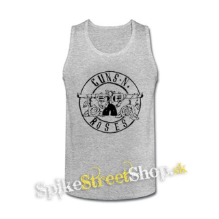 GUNS N ROSES - Circle Logo - šedé pánske tielko