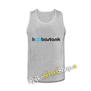 HOOBASTANK - Logo Blue Black - šedé pánske tielko