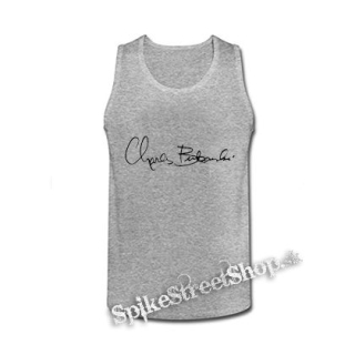 CHARLES BUKOWSKI - Logo Signature - šedé pánske tielko
