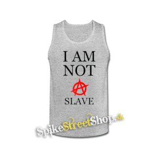 I AM NOT A SLAVE - Červené A - šedé pánske tielko
