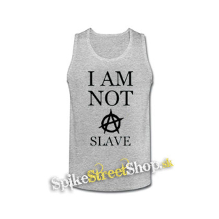 I AM NOT A SLAVE - šedé pánske tielko