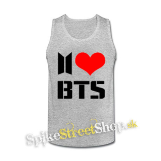 I LOVE BTS - šedé pánske tielko