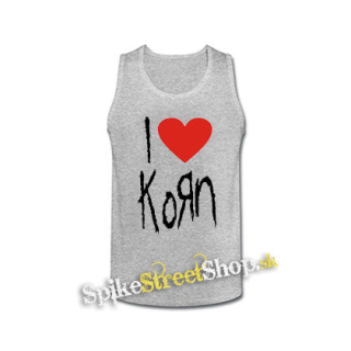 I LOVE KORN - šedé pánske tielko