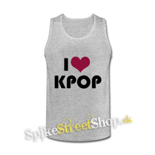 I LOVE K-POP - šedé pánske tielko