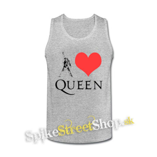 I LOVE QUEEN - šedé pánske tielko