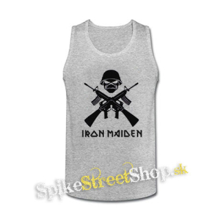 IRON MAIDEN - A Matter Of Life And Death Logo - šedé pánske tielko