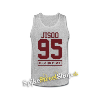 JISOO 95 - BLACKPINK - Pink Number Years - šedé pánske tielko