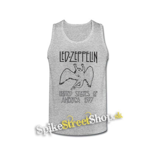 LED ZEPPELIN - United States Of America 1977 - šedé pánske tielko