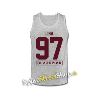 LISA 97 - BLACKPINK - Pink Number Years - šedé pánske tielko