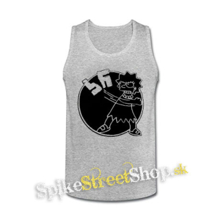LÍZA SIMPSON - Antifa Motive - šedé pánske tielko