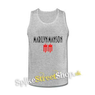 MARILYN MANSON - Logo Crest - šedé pánske tielko