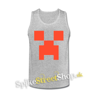MINECRAFT - Red Creeper - šedé pánske tielko