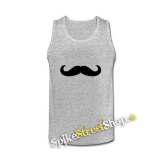 MUSTACHE - šedé pánske tielko