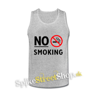 NO SMOKING - Slogan - šedé pánske tielko