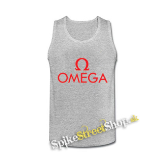 OMEGA - Red Logo - šedé pánske tielko