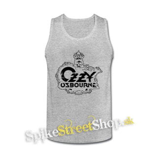OZZY OSBOURNE - Logo Crowned Skull - šedé pánske tielko
