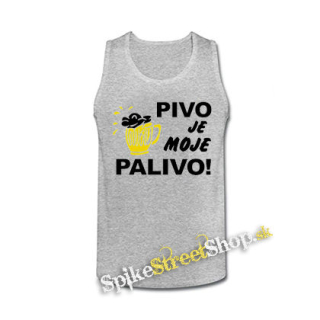 PIVO JE MOJE PALIVO - šedé pánske tielko