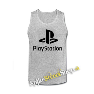PLAYSTATION - Logo - šedé pánske tielko