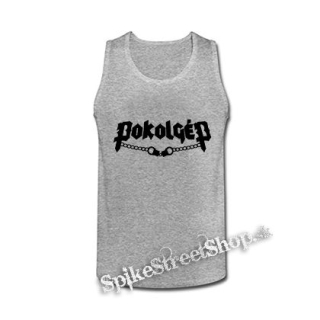 POKOLGÉP - Logo - šedé pánske tielko