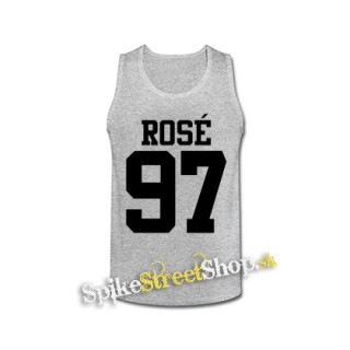 ROSÉ 97 - White Logo - šedé pánske tielko